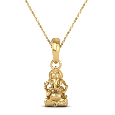 DISHIS 24K (995) 2.2GM Lord Ganesh Ganpati Locket Pendant For Men and Women