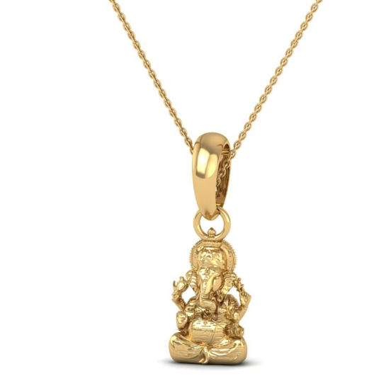 DISHIS 24K (995) 2.2GM Lord Ganesh Ganpati Locket Pendant For Men and Women