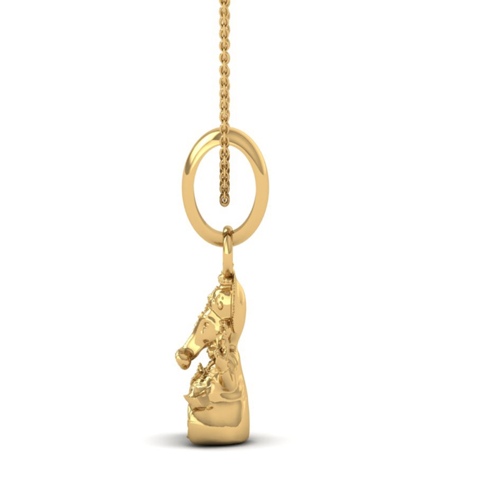 DISHIS 24K (995) 2.2GM Lord Ganesh Ganpati Locket Pendant For Men and Women