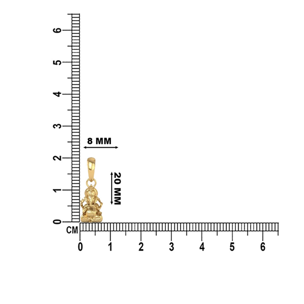 DISHIS 24K (995) 2.2GM Lord Ganesh Ganpati Locket Pendant For Men and Women