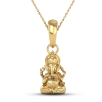 DISHIS 24K (995) 3.2GM Lord Ganesh Ganpati Locket Pendant For Men and Women