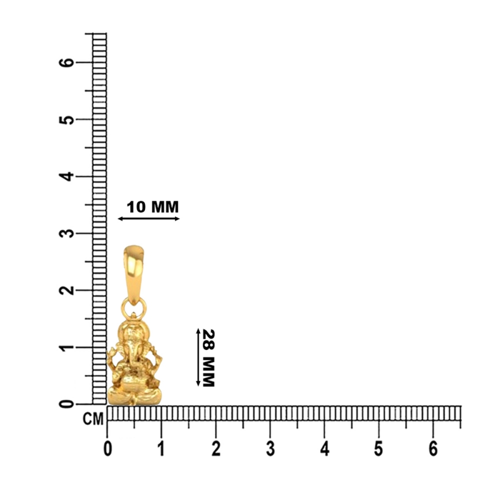 DISHIS 24K (995) 5.2GM Lord Ganesh Ganpati Locket Pendant For Men and Women