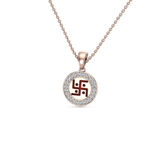 Swastik Gold & Diamond Pendant