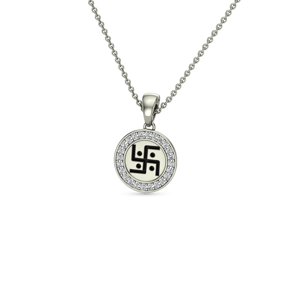 Swastik Gold & Diamond Pendant