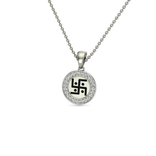Swastik Gold & Diamond Pendant
