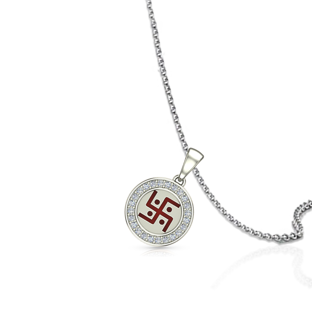 Swastik Gold & Diamond Pendant