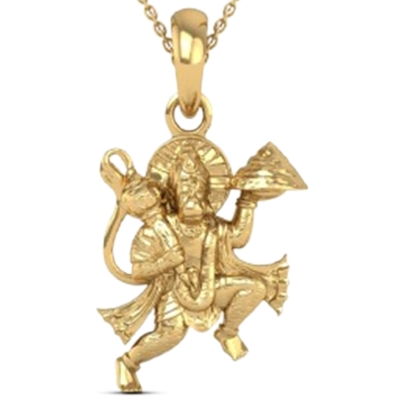 DISHIS 24K (995) 5.2GM Yellow Gold Lord Hanuman Locket Pendant For Men and Women