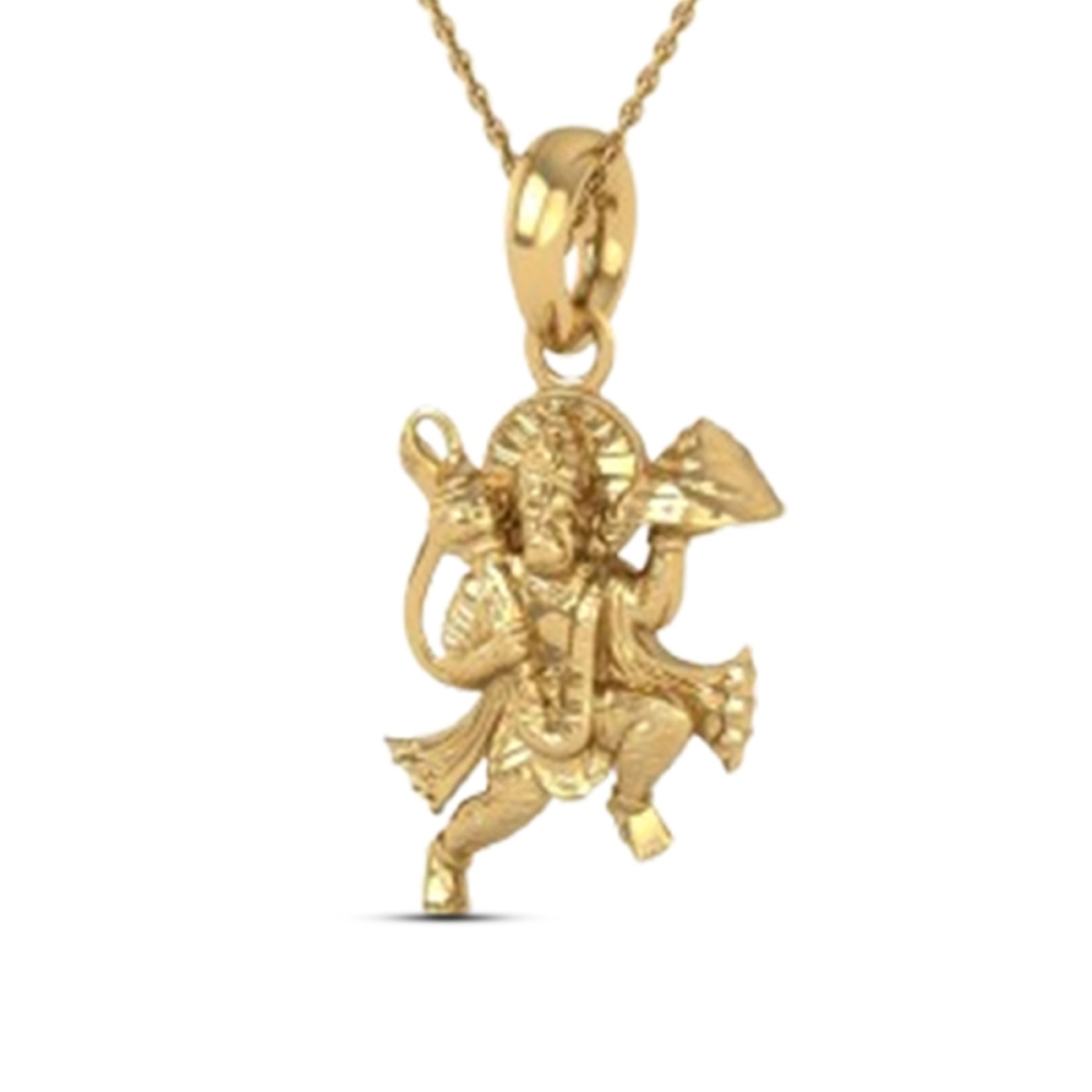 DISHIS 24K (995) 5.2GM Yellow Gold Lord Hanuman Locket Pendant For Men and Women