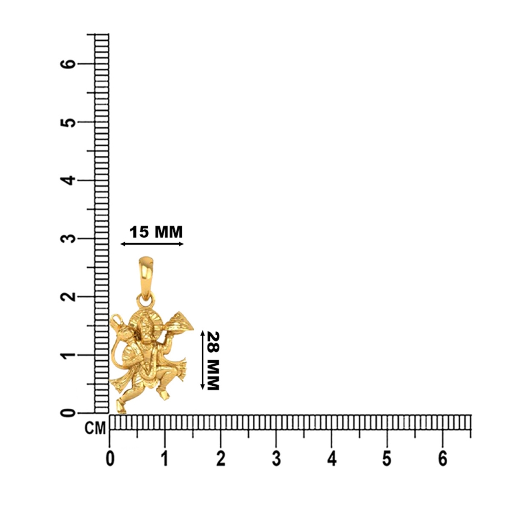 DISHIS 24K (995) 5.2GM Yellow Gold Lord Hanuman Locket Pendant For Men and Women