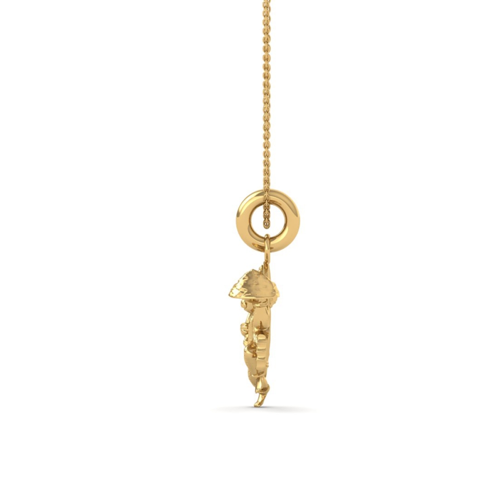 DISHIS 24K (995) 1.2GM Yellow Gold Lord Hanuman Locket Pendant For Men and Women