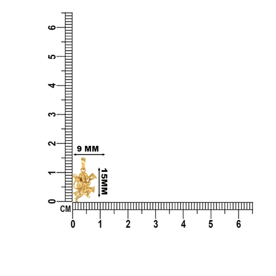 DISHIS 24K (995) 1.2GM Yellow Gold Lord Hanuman Locket Pendant For Men and Women