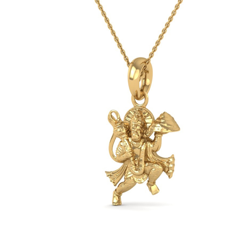 DISHIS 24K (995) 2.2GM Yellow Gold Lord Hanuman Locket Pendant For Men and Women