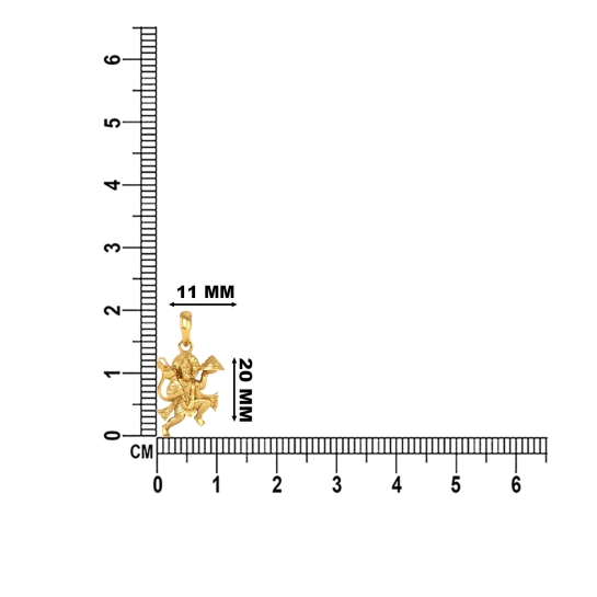 DISHIS 24K (995) 2.2GM Yellow Gold Lord Hanuman Locket Pendant For Men and Women