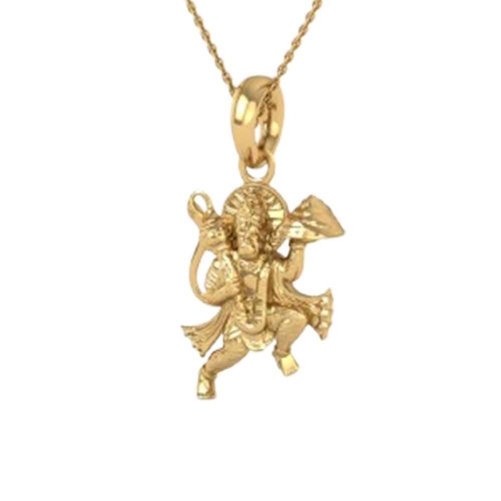DISHIS 24K (995) 3.2GM Yellow Gold Lord Hanuman Locket Pendant For Men and Women