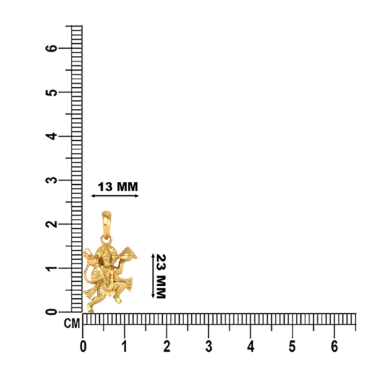 DISHIS 24K (995) 3.2GM Yellow Gold Lord Hanuman Locket Pendant For Men and Women