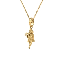 DISHIS 24K (995) 1.2GM Yellow Gold Lord Krishna Locket Pendant For Men and Women.