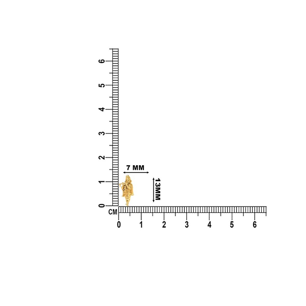 DISHIS 24K (995) 1.2GM Yellow Gold Lord Krishna Locket Pendant For Men and Women.