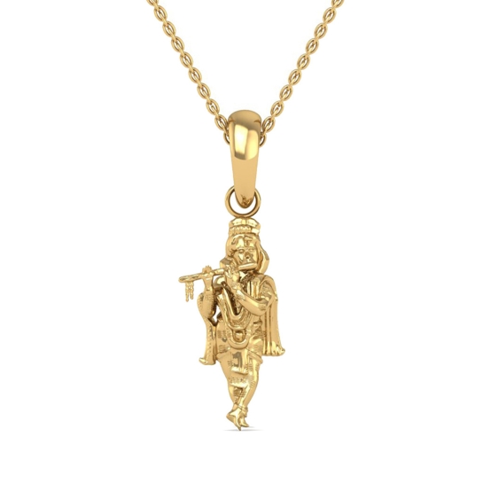 DISHIS 24K (995) 2.2GM Yellow Gold Lord Krishna Locket Pendant For Men and Women