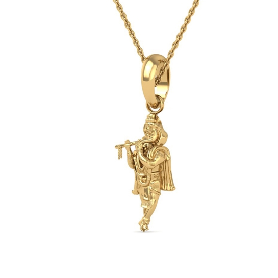 DISHIS 24K (995) 2.2GM Yellow Gold Lord Krishna Locket Pendant For Men and Women