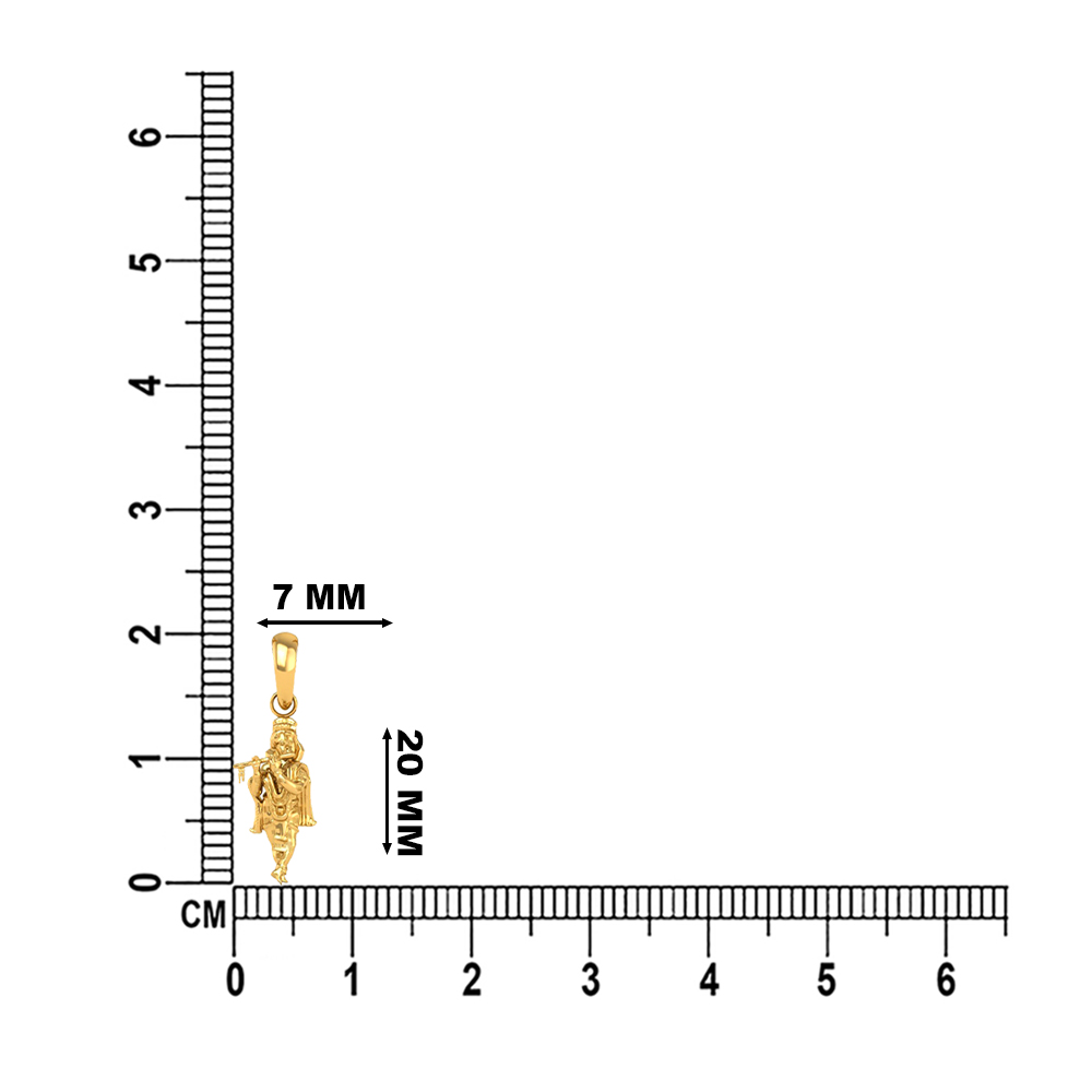 DISHIS 24K (995) 2.2GM Yellow Gold Lord Krishna Locket Pendant For Men and Women