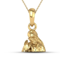 DISHIS 24K (995) 3.2GM Yellow Gold Lord Sai Baba Locket Pendant For Men and Women