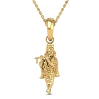 DISHIS 24K (995) 3.2GM Yellow Gold Lord Krishna Locket Pendant For Men and Women