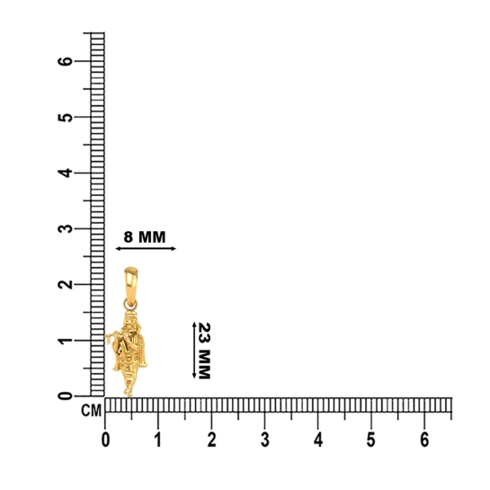 DISHIS 24K (995) 3.2GM Yellow Gold Lord Krishna Locket Pendant For Men and Women