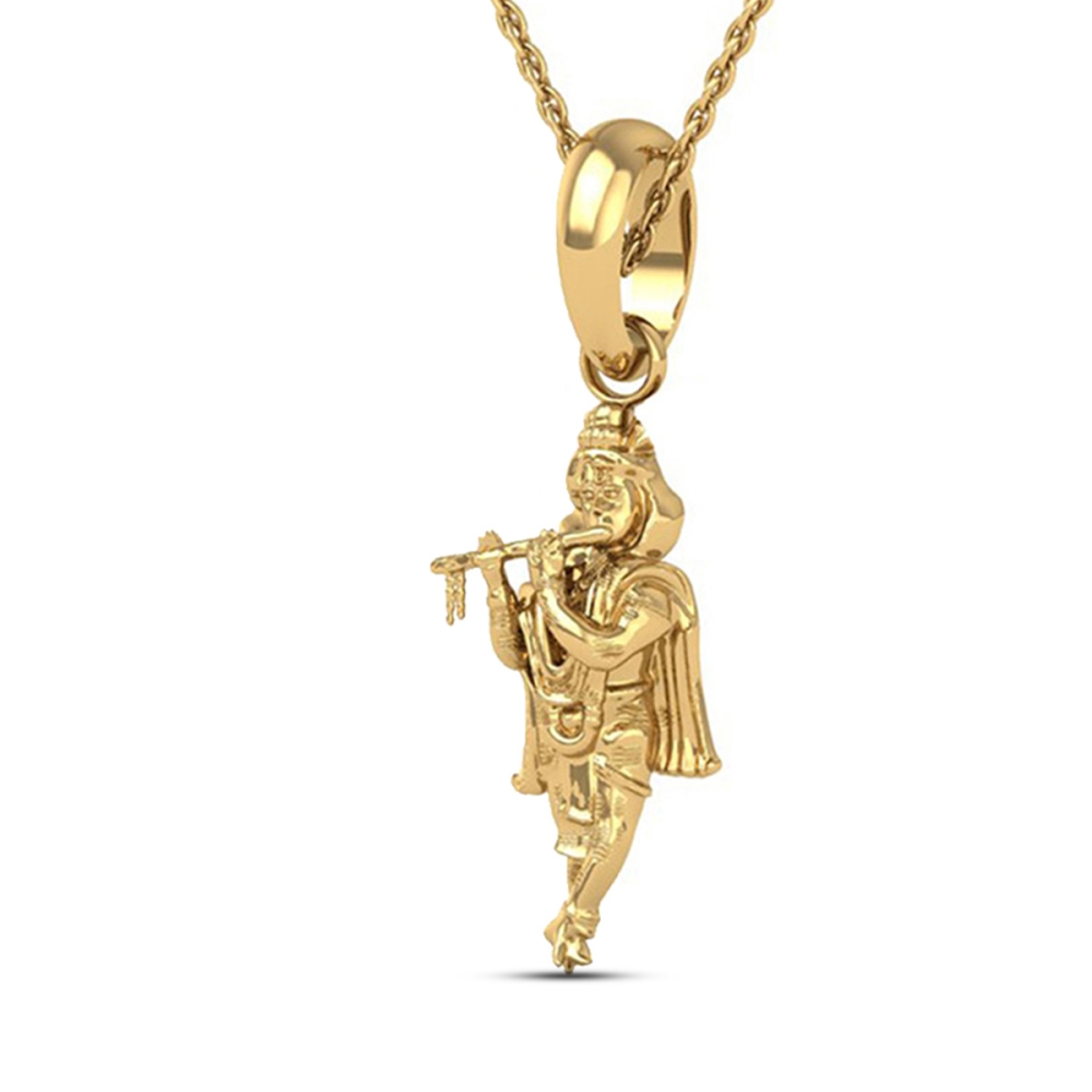 DISHIS 24K (995) 5.2GM Yellow Gold Lord Krishna Locket Pendant For Men and Women.