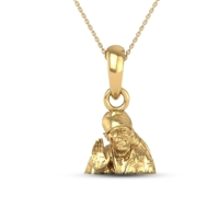 DISHIS 24K (995) 2.2GM Yellow Gold Lord Sai Baba Locket Pendant For Men and Women