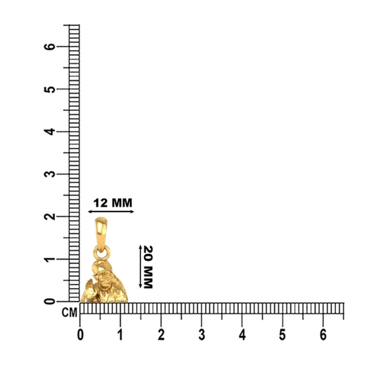 DISHIS 24K (995) 2.2GM Yellow Gold Lord Sai Baba Locket Pendant For Men and Women