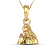 DISHIS 24K (995) 5.2GM Yellow Gold Lord Sai Baba Locket Pendant For Men and Women
