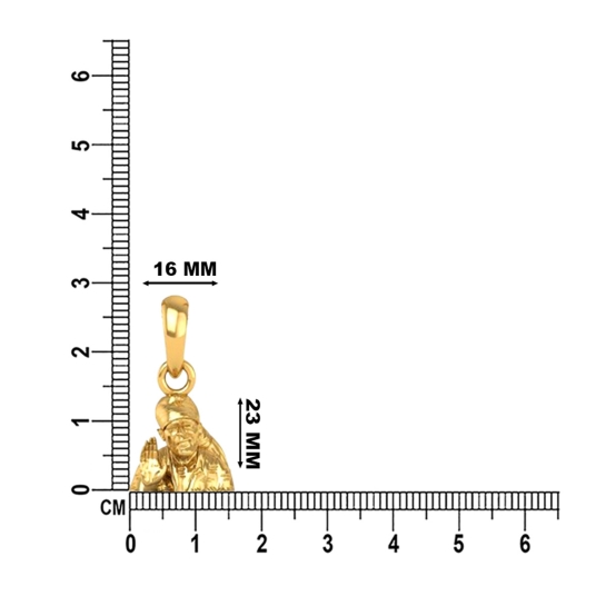 24K-5.2GM Yellow Gold Lord Sai Baba Locket Pendant For Men and Women