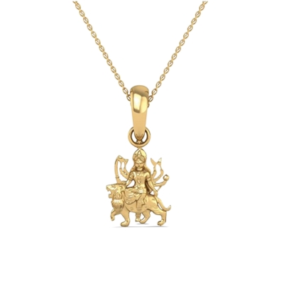 18K-1.6GM Yellow Gold Lord Mata Rani Locket Pendant For Men and Women