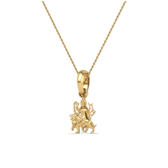 DISHIS 24K (995) 1.2GM Yellow Gold Lord Mata Rani Locket Pendant For Men and Women
