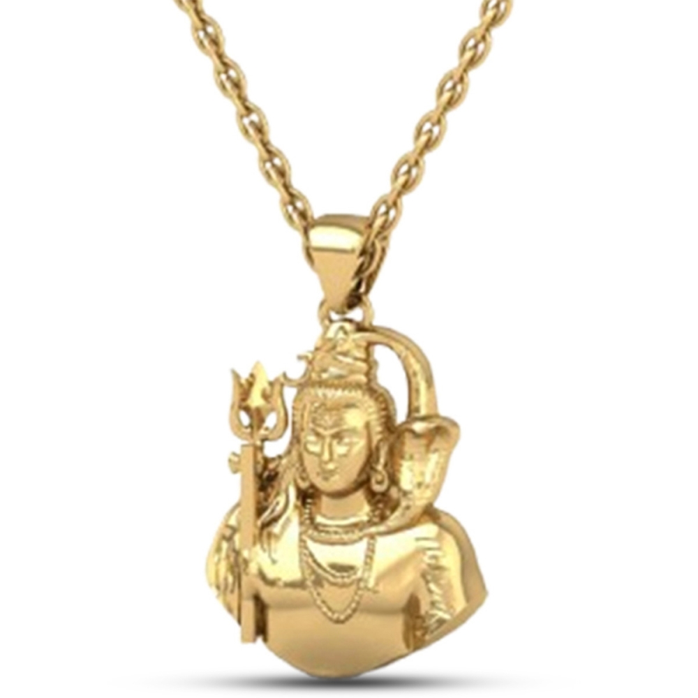 DISHIS 24K (995) 3.2GM Yellow Gold Lord Shiv Locket Pendant For Men and Women