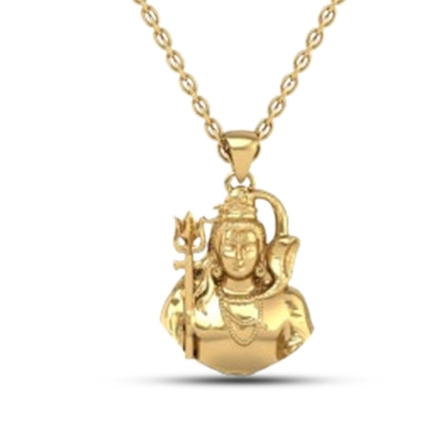 22K-3.2GM Yellow Gold Lord Shiv Locket Pendant For Men and Women