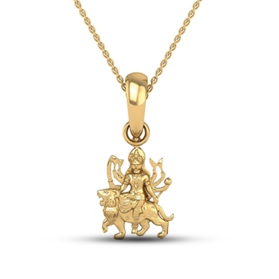 DISHIS 24K (995) 2.2GM Yellow Gold Lord Mata Rani Locket Pendant For Men and Women