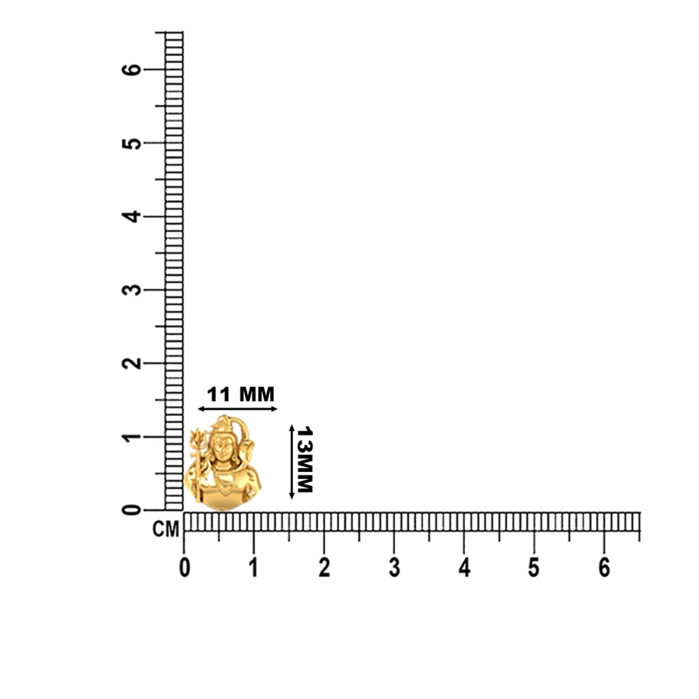 DISHIS 24K (995) 1.2GM Yellow Gold Lord Shiv Locket Pendant For Men and Women