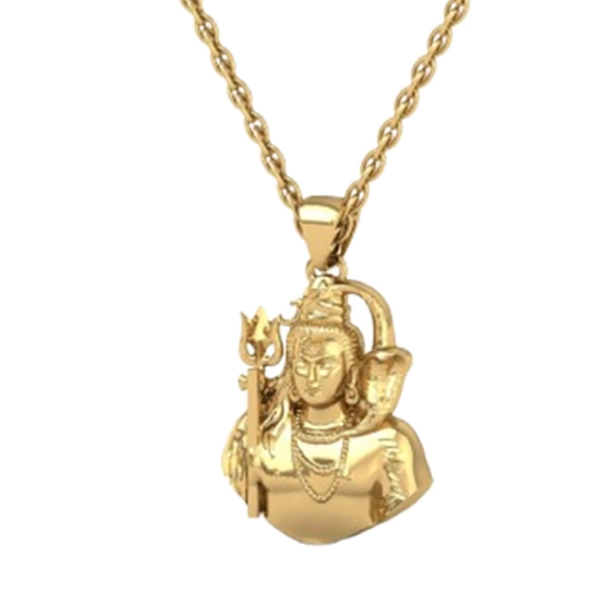 DISHIS 24K (995) 2.2GM Yellow Gold Lord Shiv Locket Pendant For Men and Women