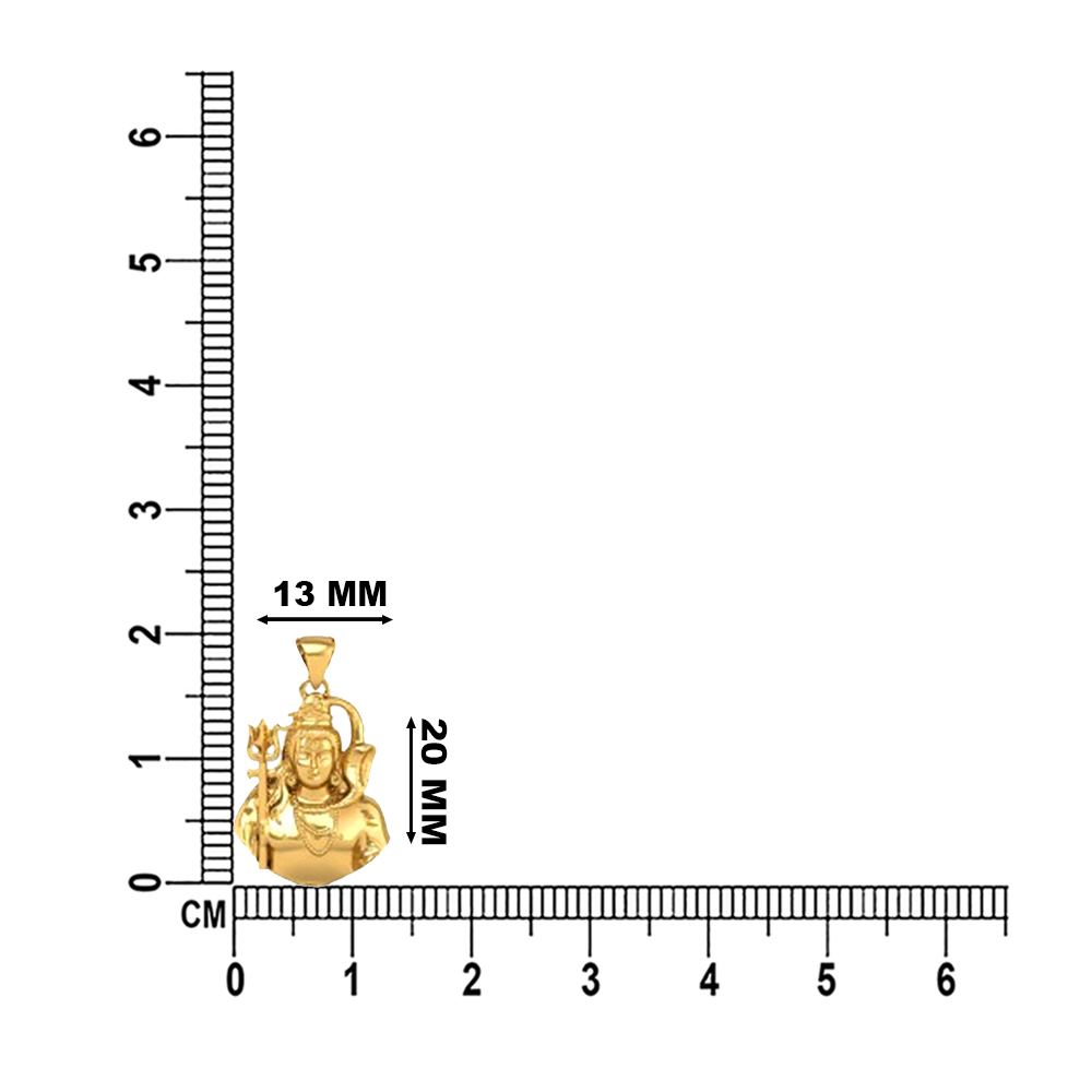 DISHIS 24K (995) 2.2GM Yellow Gold Lord Shiv Locket Pendant For Men and Women