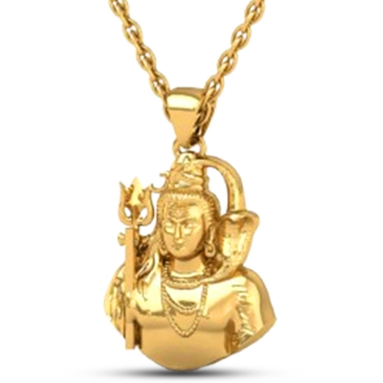DISHIS 24K (995) 5.2GM Yellow Gold Lord Shiv Locket Pendant For Men and Women