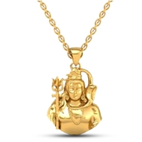 DISHIS 24K (995) 5.2GM Yellow Gold Lord Shiv Locket Pendant For Men and Women