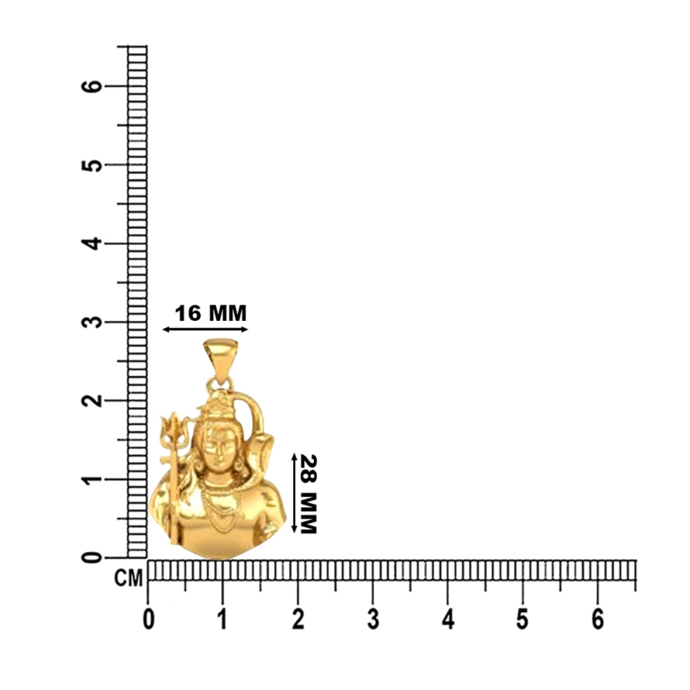 DISHIS 24K (995) 5.2GM Yellow Gold Lord Shiv Locket Pendant For Men and Women