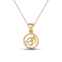 DISHIS 24KT (995) 1.2GM Yellow Gold OM Locket Pendant For Men and Women