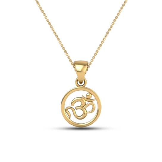 DISHIS 24KT (995) 1.2GM Yellow Gold OM Locket Pendant For Men and Women