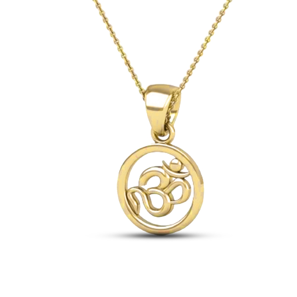DISHIS 24KT (995) 1.2GM Yellow Gold OM Locket Pendant For Men and Women