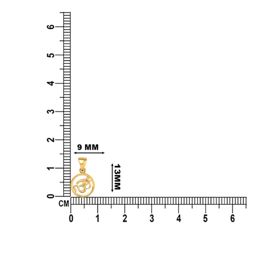 DISHIS 24KT (995) 1.2GM Yellow Gold OM Locket Pendant For Men and Women