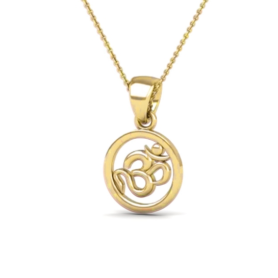 DISHIS 24KT (995) 2.2GM Yellow Gold OM Locket Pendant For Men and Women
