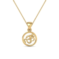 DISHIS 24KT (995) 2.2GM Yellow Gold OM Locket Pendant For Men and Women