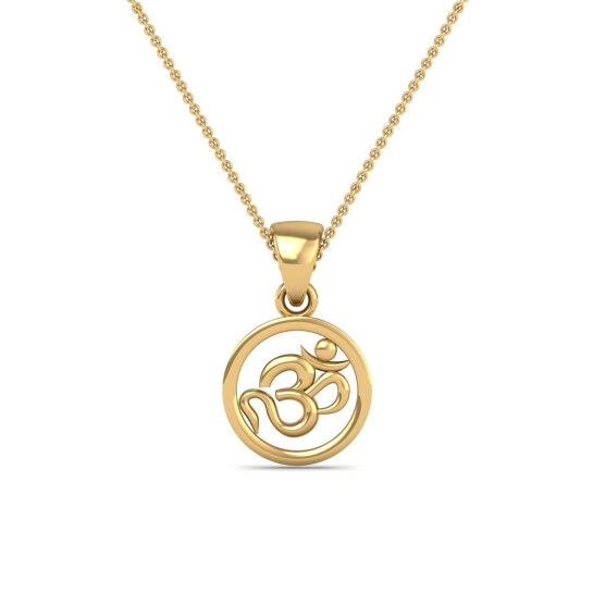 DISHIS 24KT (995) 2.2GM Yellow Gold OM Locket Pendant For Men and Women